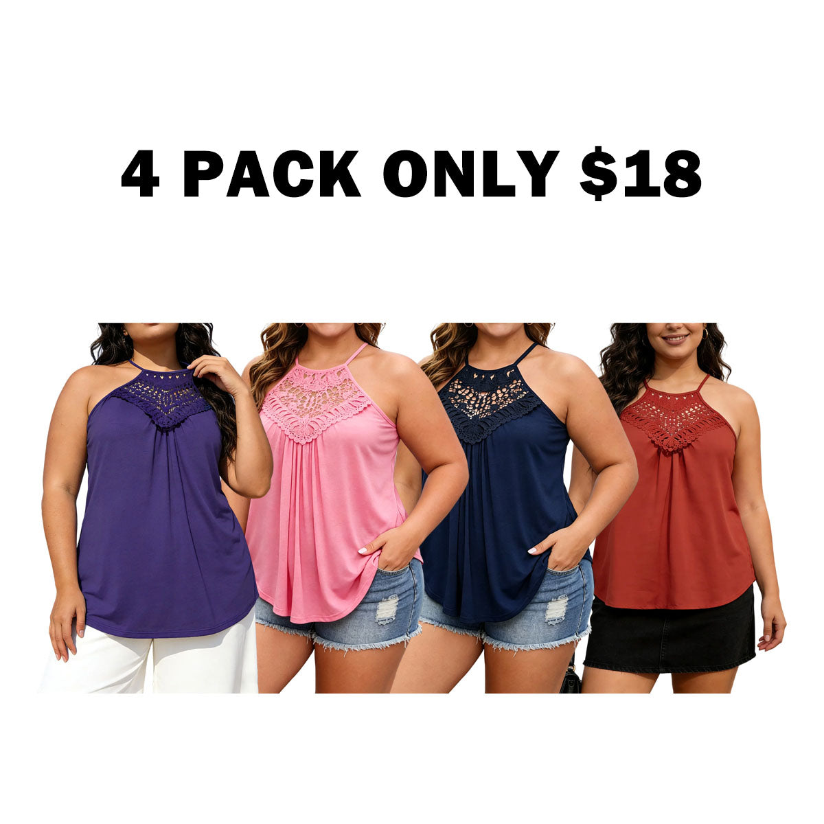 Plus Size Ruched Halter Top