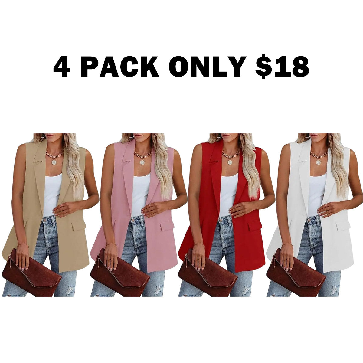 Women's Sleeveless Blazer Vest