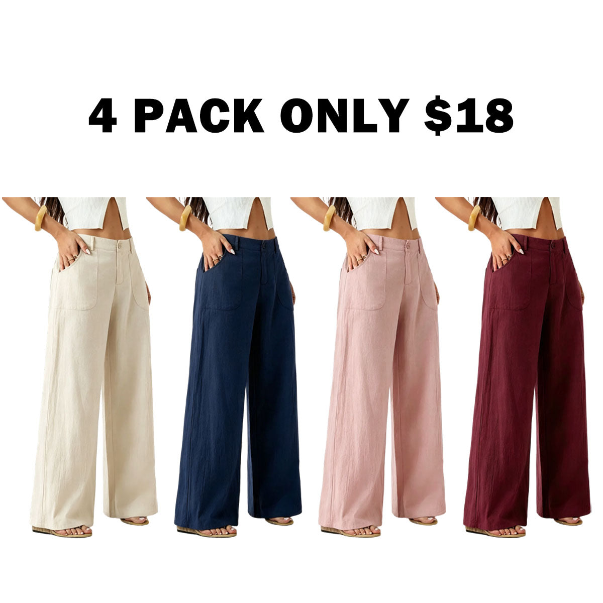 Women's Classical Linen Palazzo Pants
