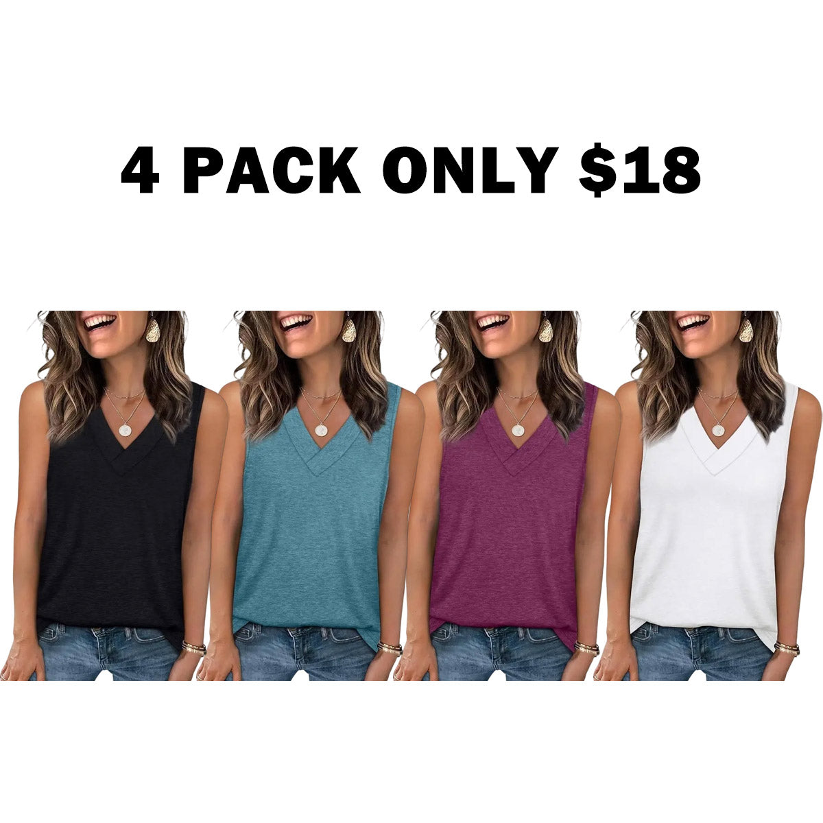 Summer V Neck Tank Tops