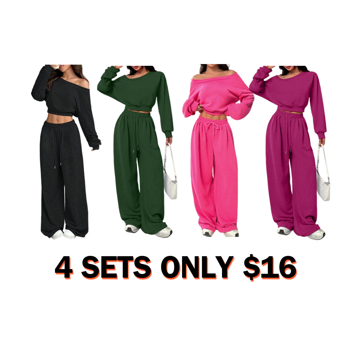 Women's Casual Solid Color Hoodie Set