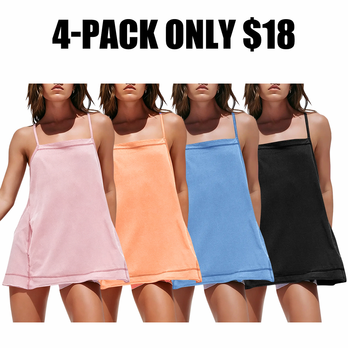 Women's Workout Tank Tops Square Neck Tunics Loose Sleeveless Spaghetti Strap Athletic Shirts