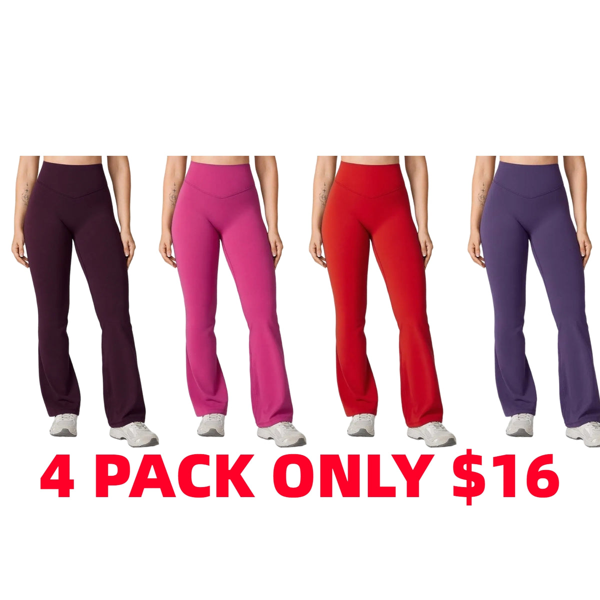 🔥8- PACK No Front Seam Flare Leggings 31"
