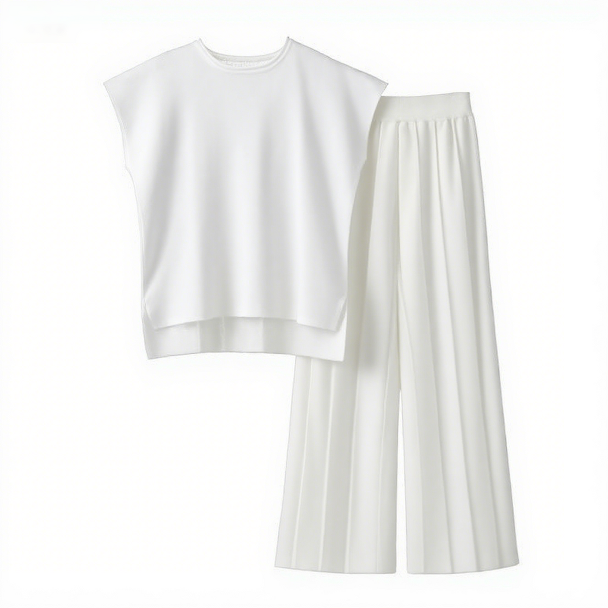 Women's Knit Pullover Tops High Waisted Pants Set