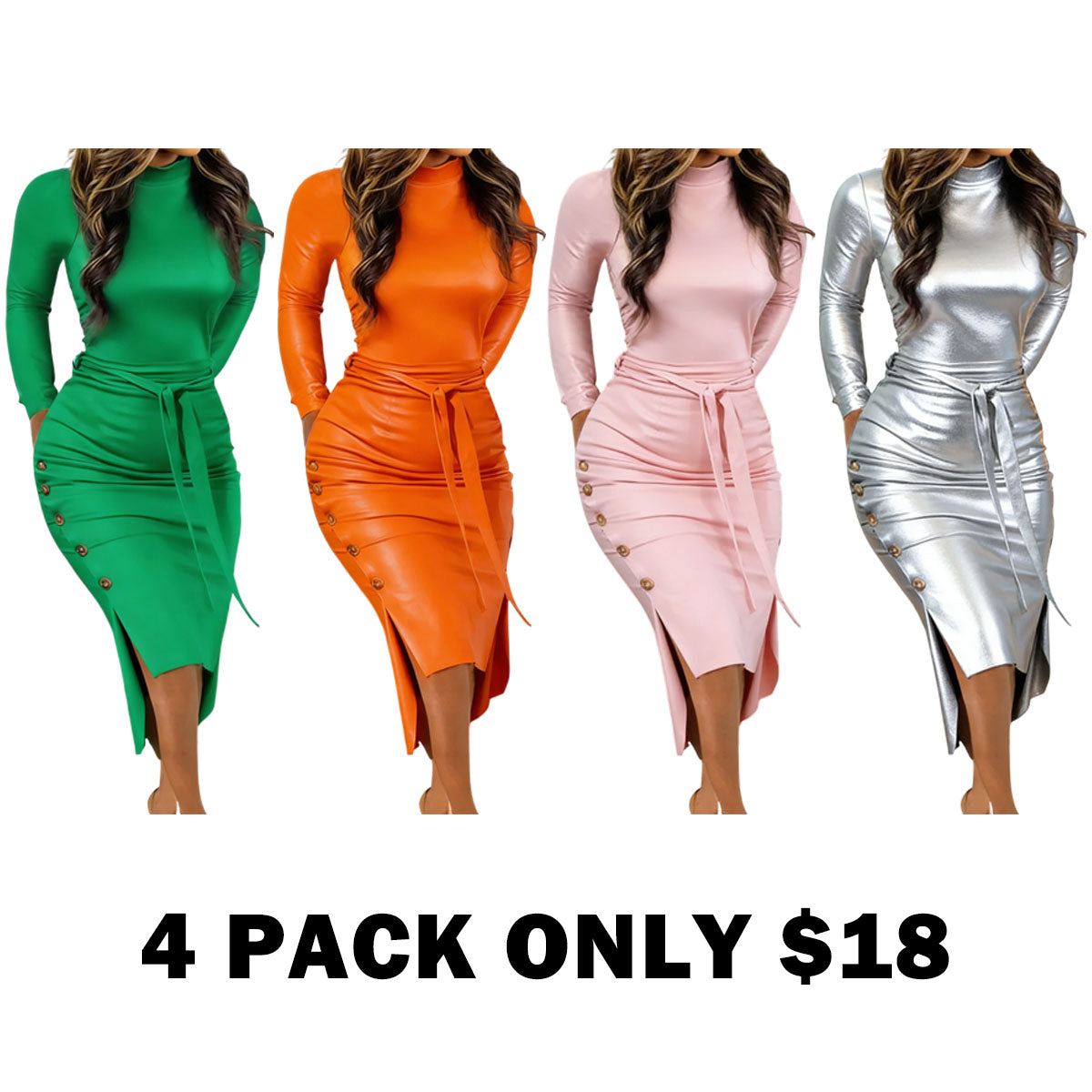 Women's Leather Split Dress