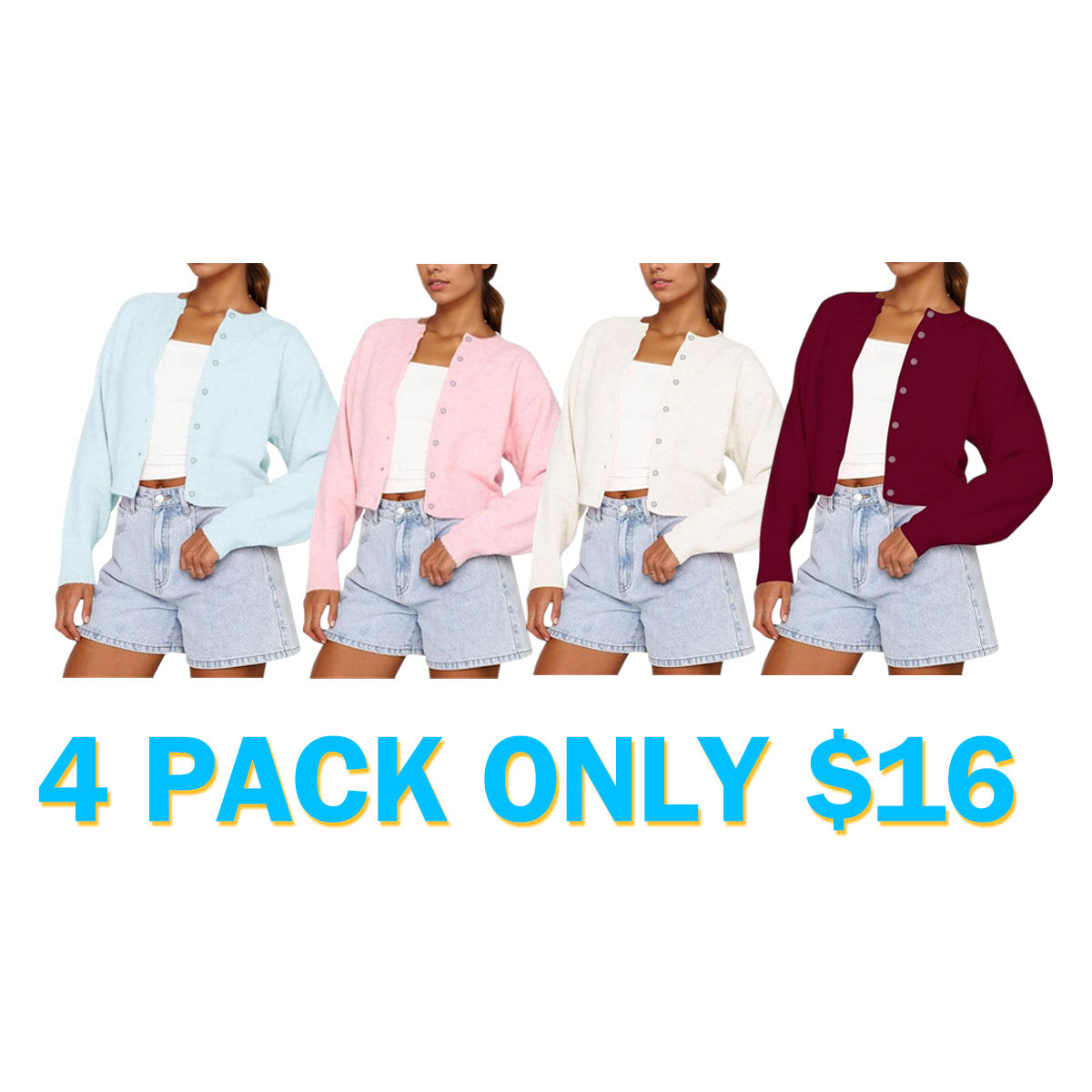 Women's Plain Button Front Longsleeves Cardigan