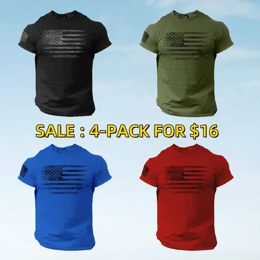 Rogue Style USA Distressed Flag Men's T-Shirt, Casual Cotton Tee - Menswear