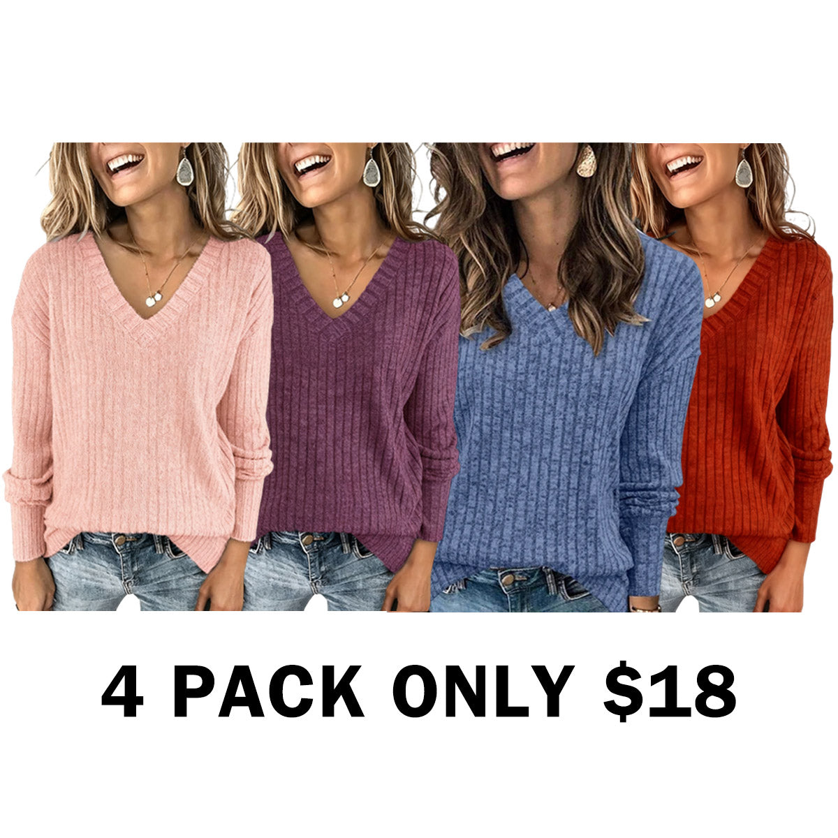Plain Drop Shoulder V Neck Tee