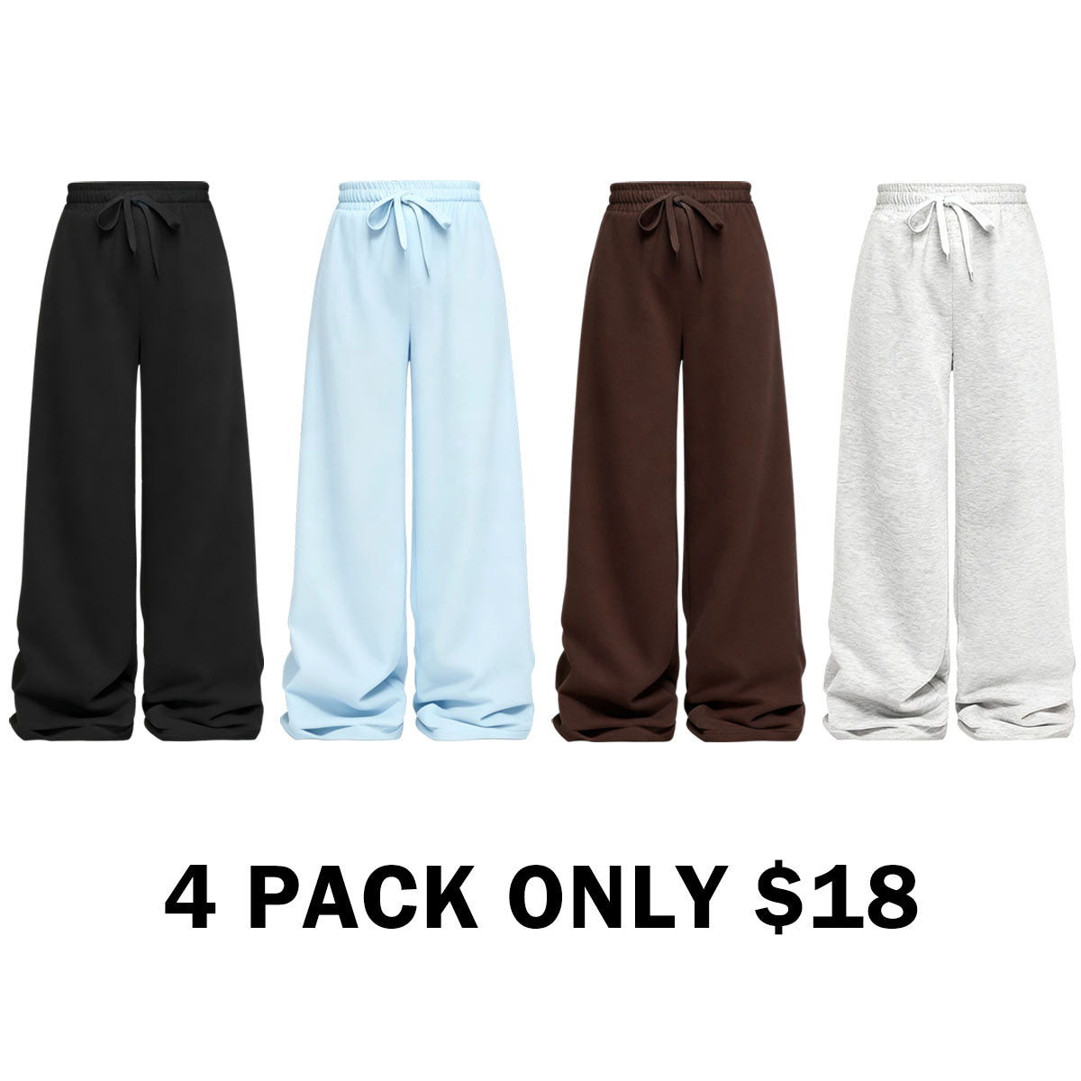 Solid Color Drawstring Pants