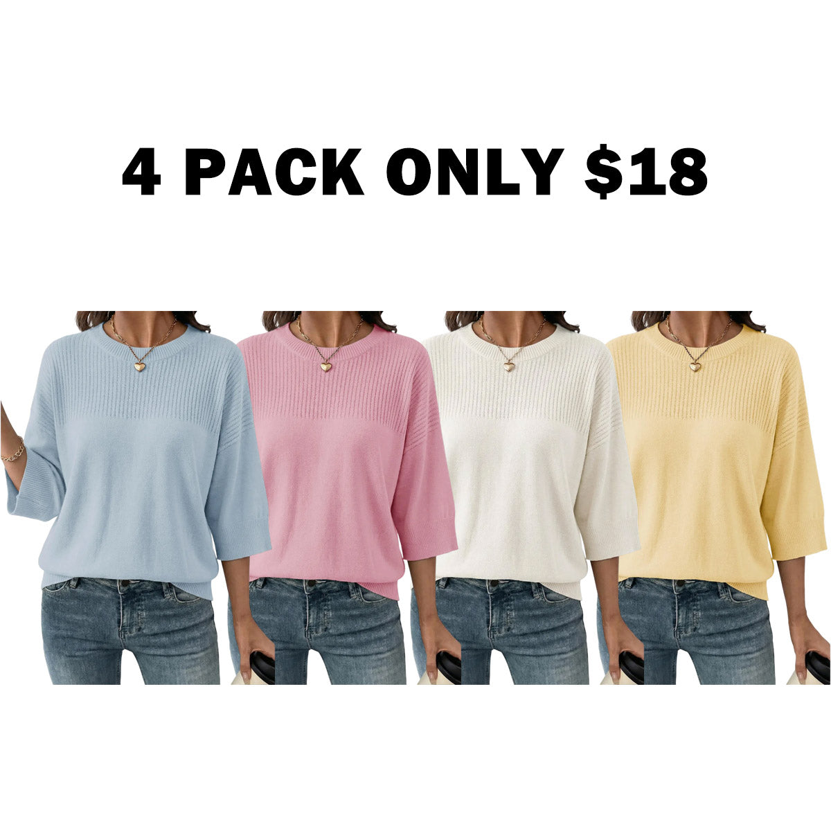 Women‘s Half Sleeve Casual Oversized Trendy Sweaters