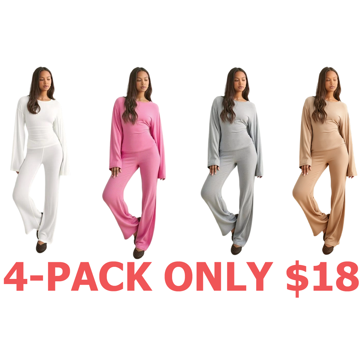 Women's Fall New Round Neck Flare Long Sleeve Top