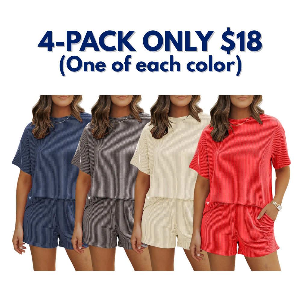Women's Cable-Knit Textured Casual Loungewear Set