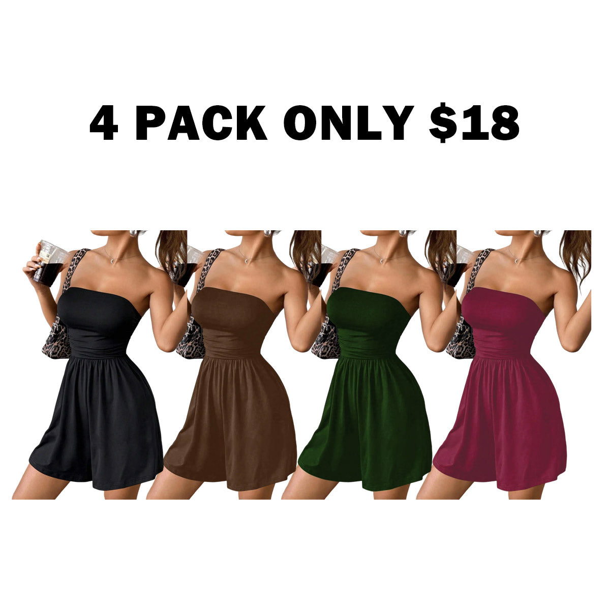 Women's Solid Color Fitted Romper