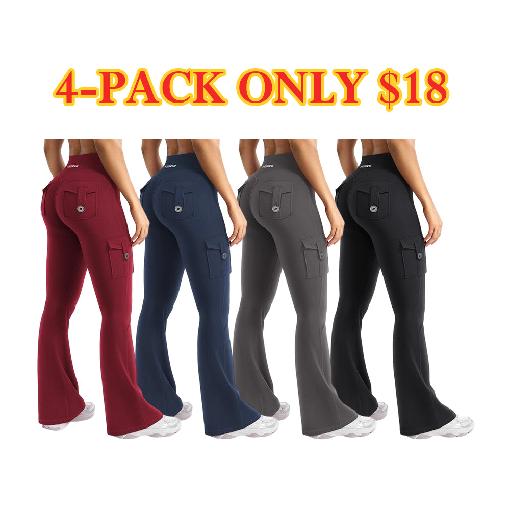 Women's athletic flare pants with hidden pockets