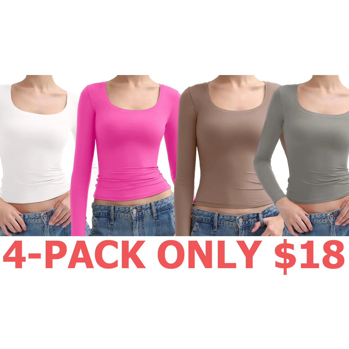 Womens Scoop Neck Long Sleeve Top