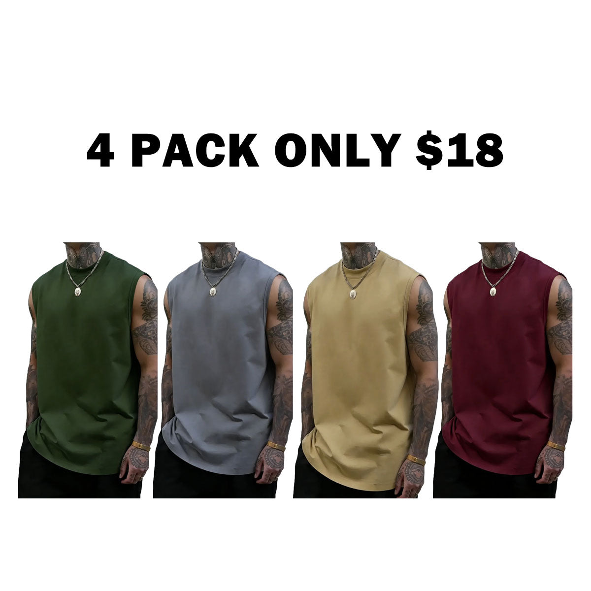 Men's Solid Color Round Neck Tank Top