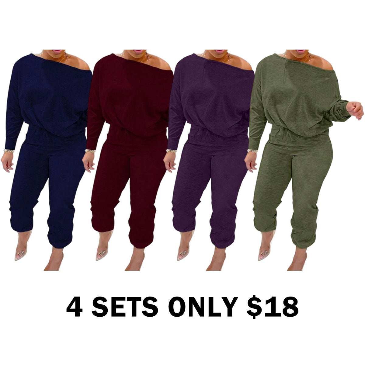 One Shoulder Two-Piece Set