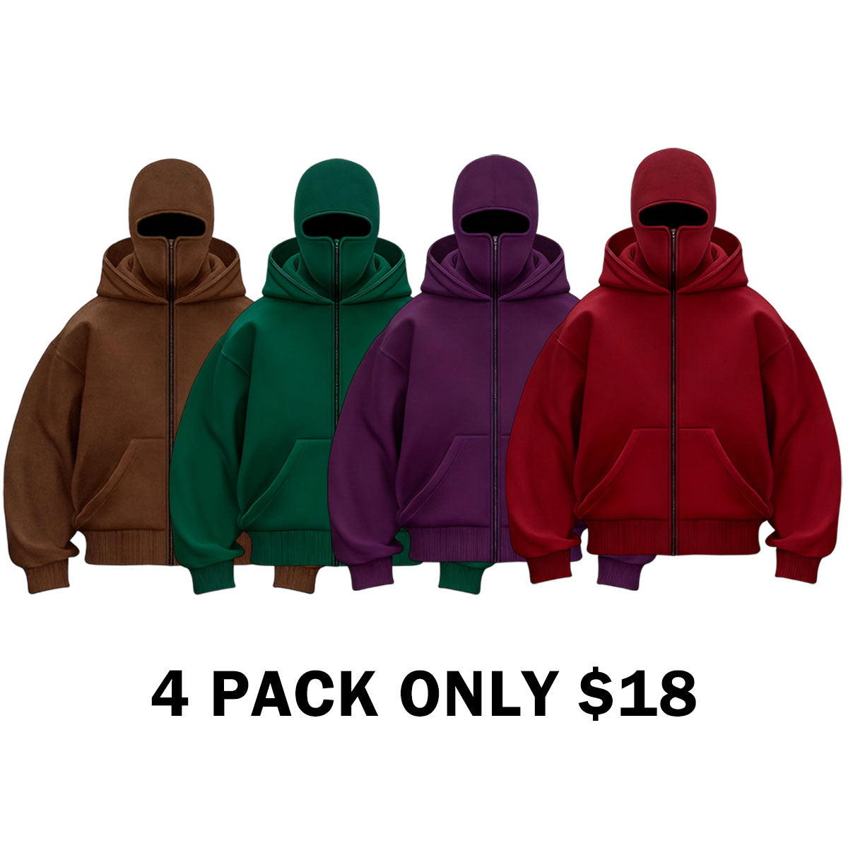 Zip Up Double Layer Hoodie