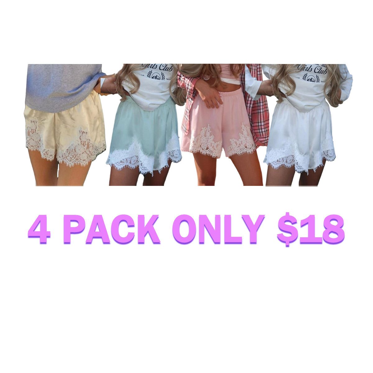 Satin Silk Shorts for Women Y2K Low Rise Lace Trim Micro Mini Shorts