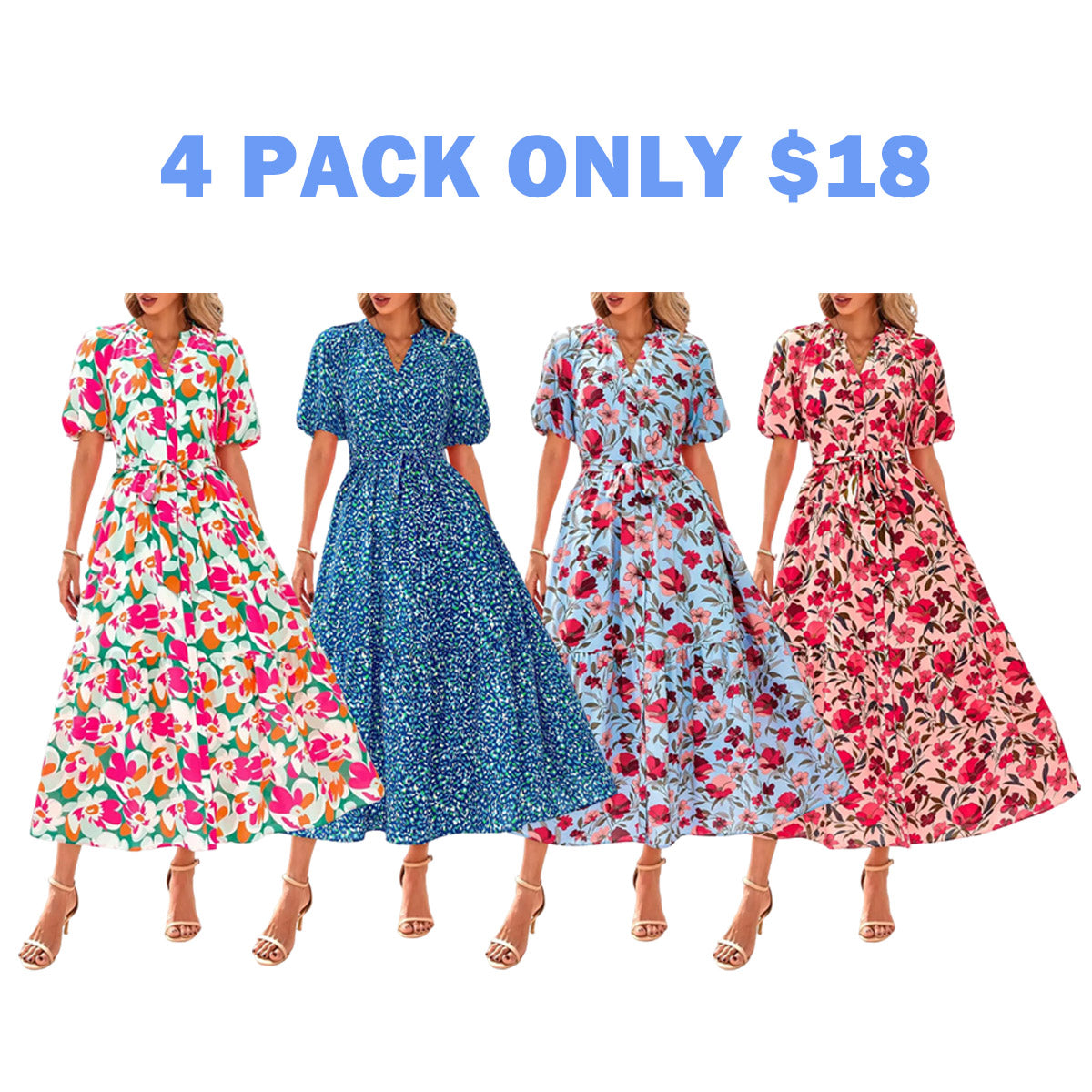 Women Summer Floral Maxi Dresses