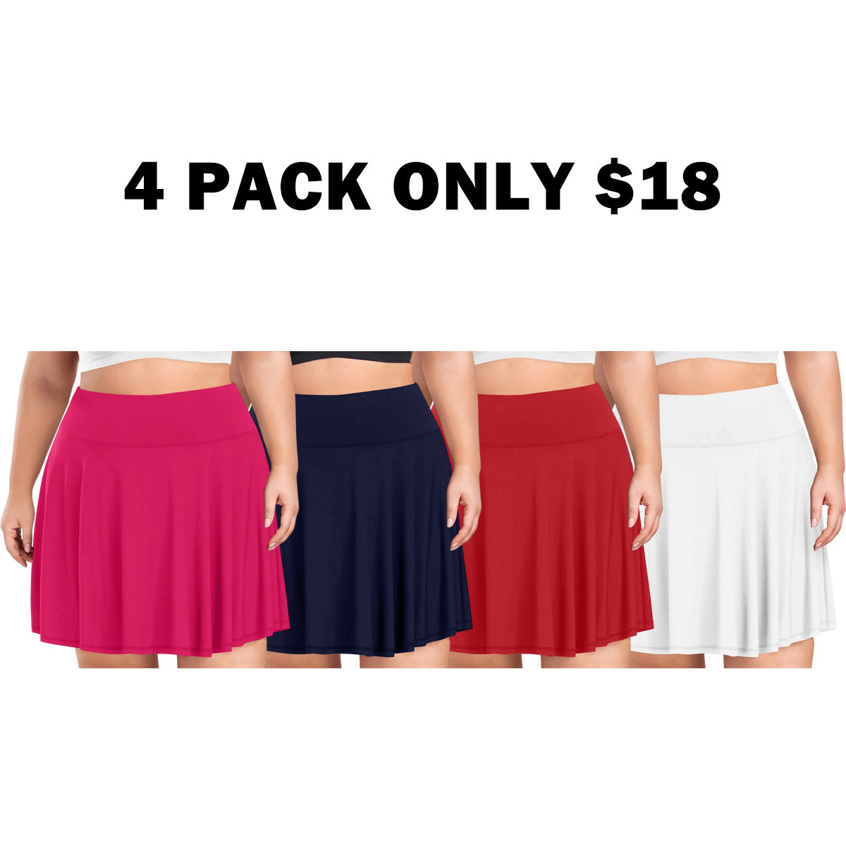 【Plus Size】 Pleated Tennis Skirt with Shorts