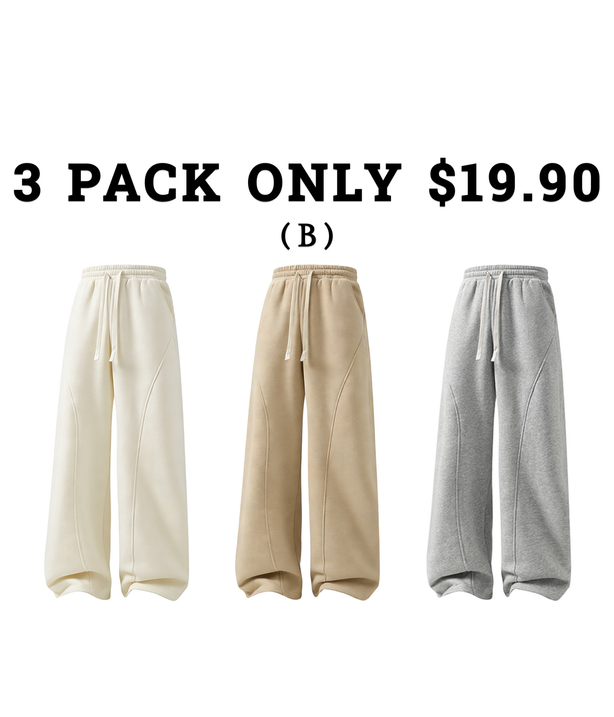 Men's Oversize Fleece Thermal Lined Sweatpants