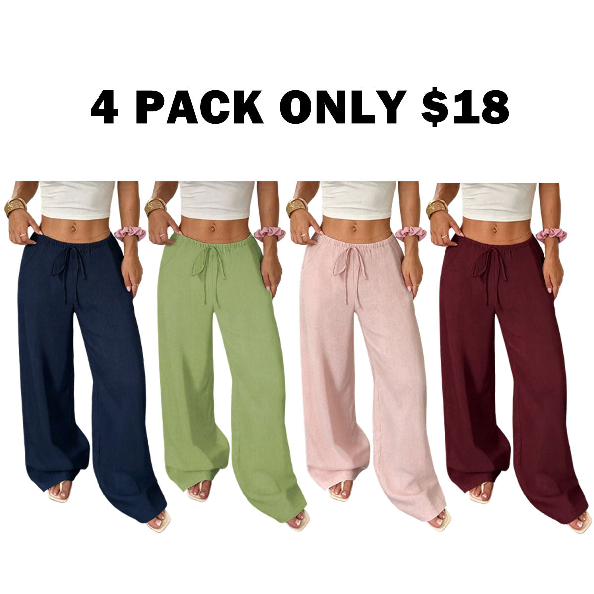 Women's Linen Wide Leg Pants