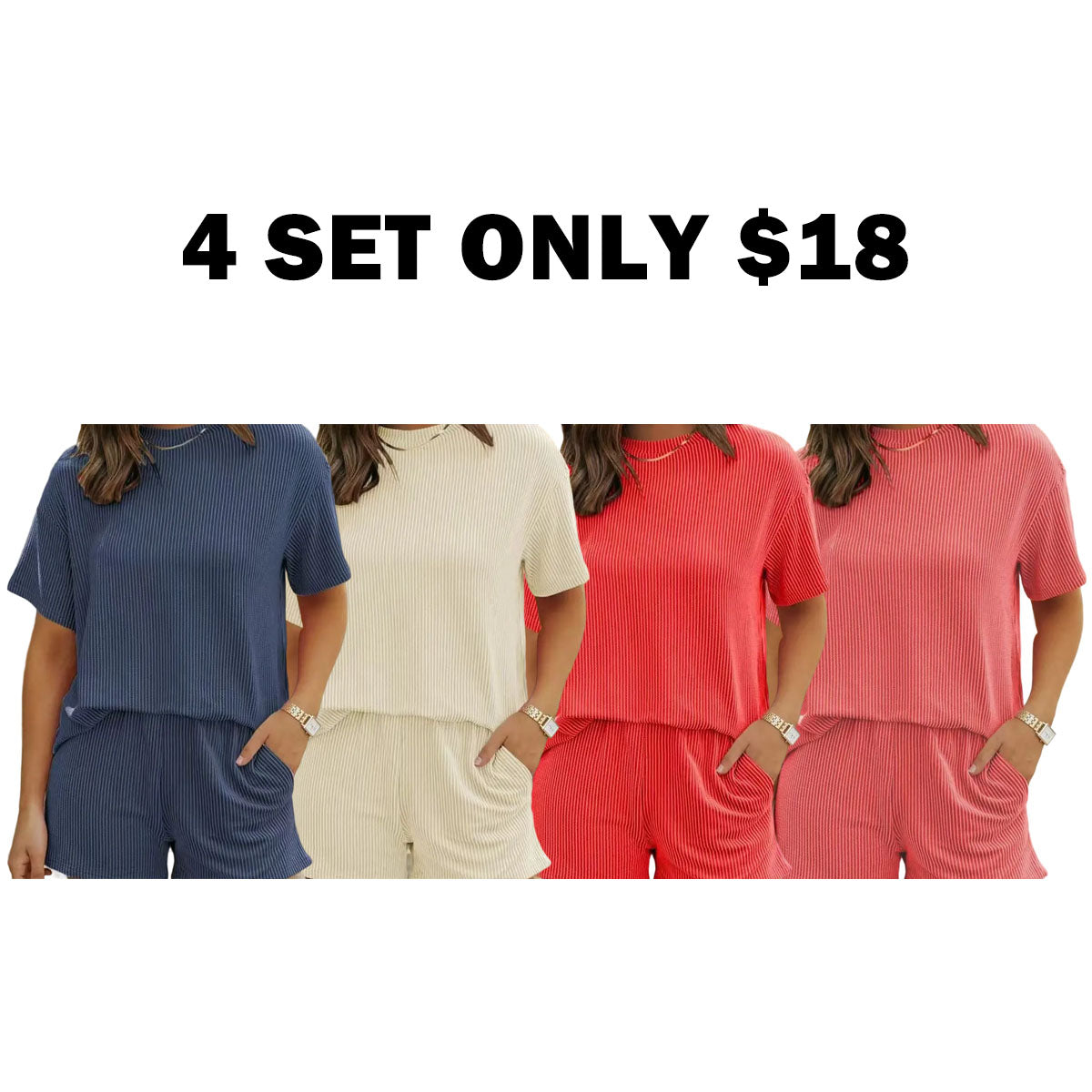 Women’s Textured Ribbed Two-Piece Set