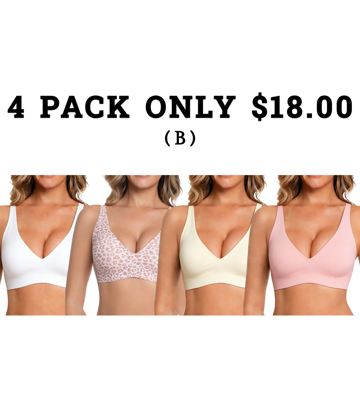 Women's Wireless Seamless Jelly Bra Deep V