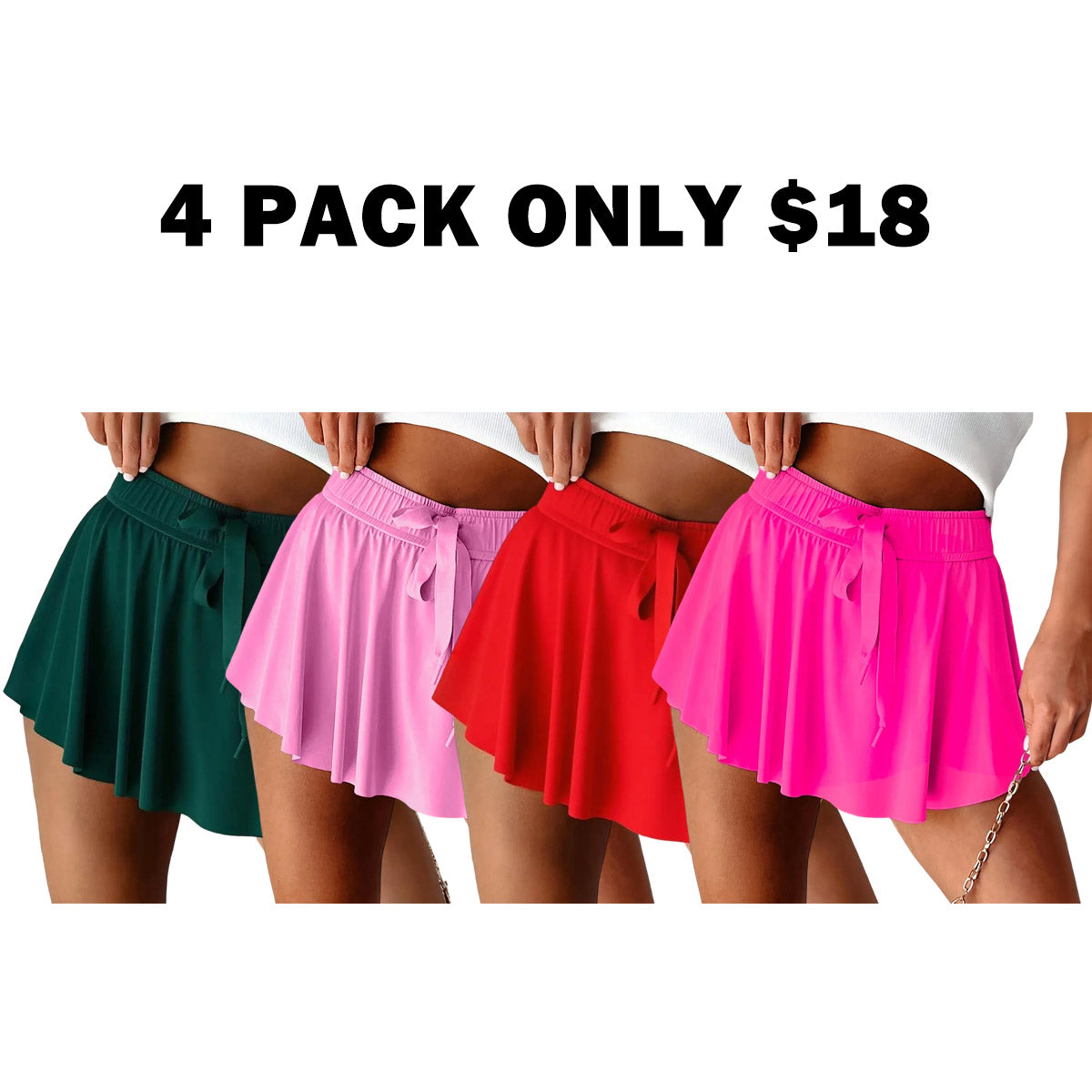 Women's Drawstring High Waist Tennis Skort