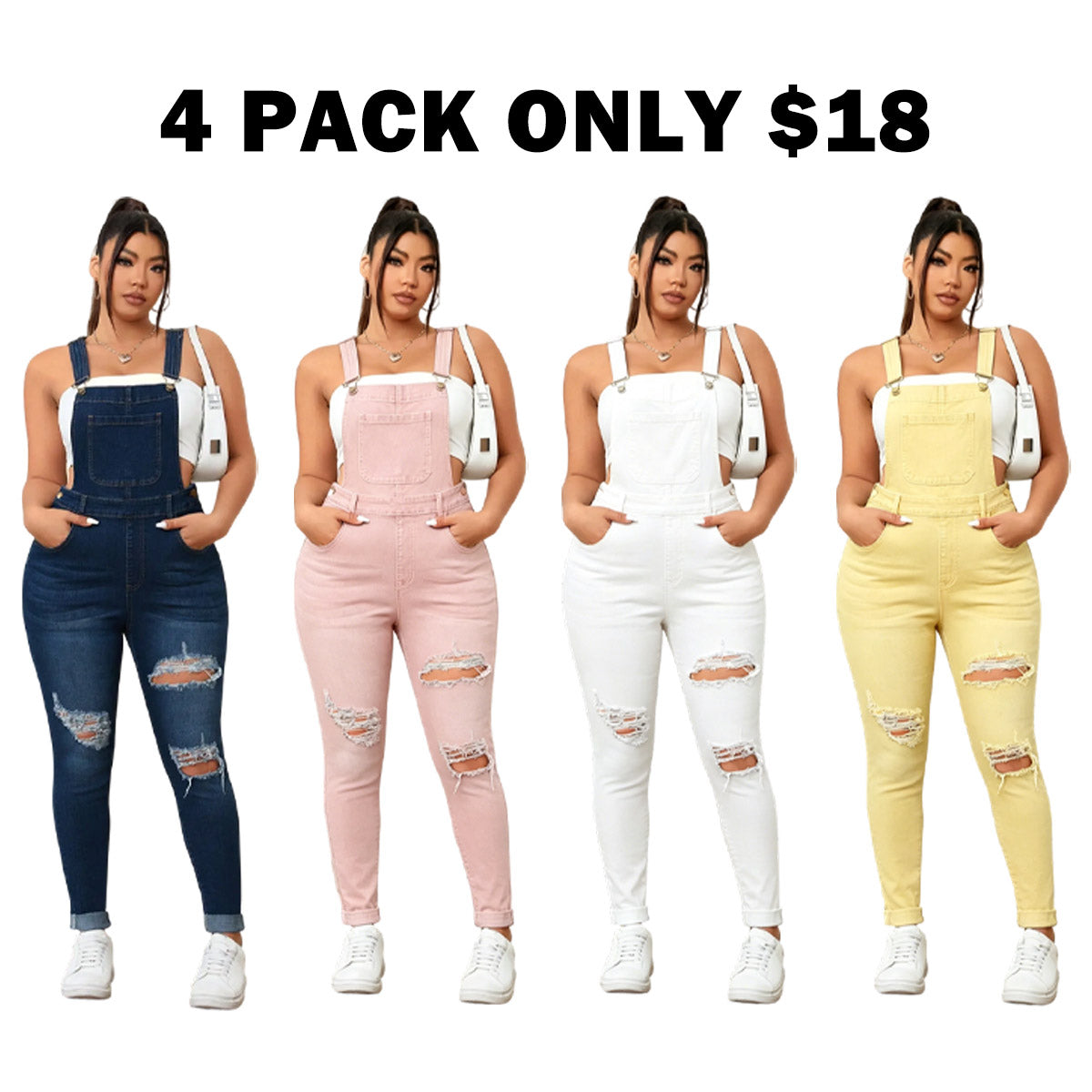 Women's Sweet Cool Denim Strap Jumpsuit