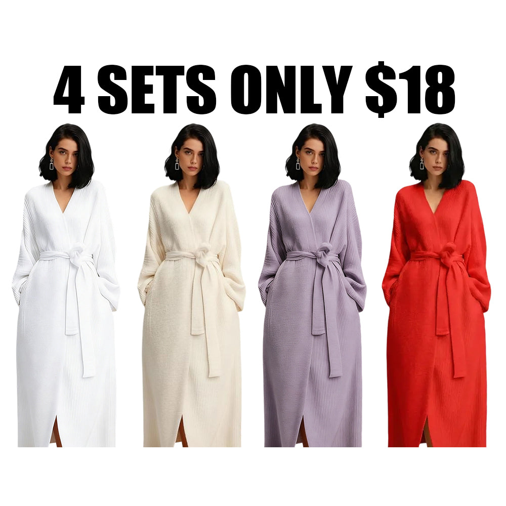 Women's double-sided plush bathrobe