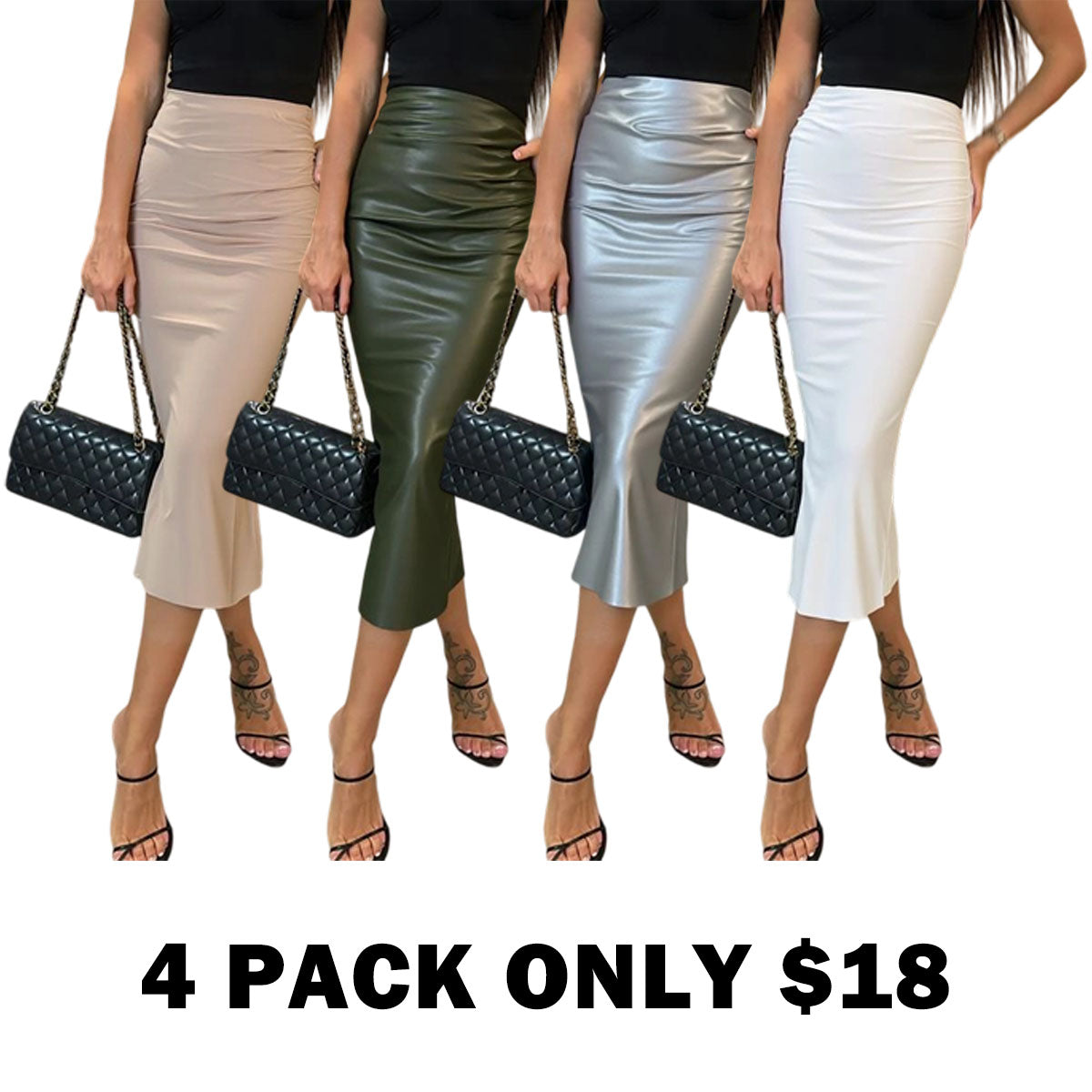 Women's Faux Leather Skirt