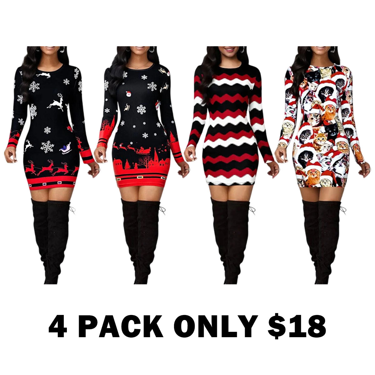 Women's Vintage Geometric Print Casual Long Sleeve Dress