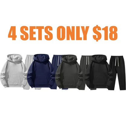 Men’s Casual Hoodie & Jogger Set – Two-Piece Daily Outfit