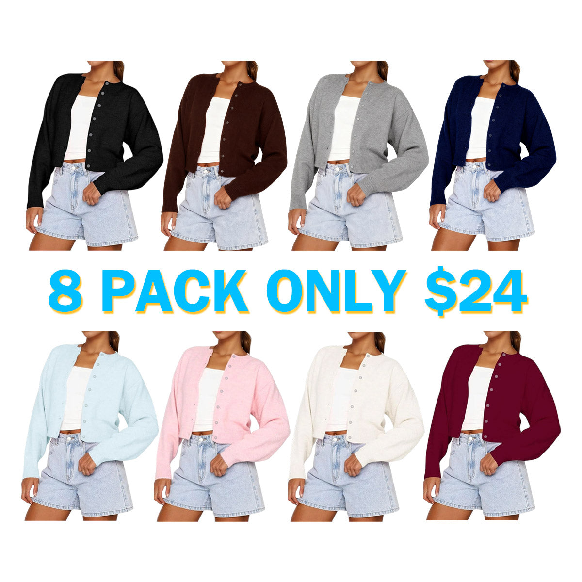 Women's Plain Button Front Longsleeves Cardigan