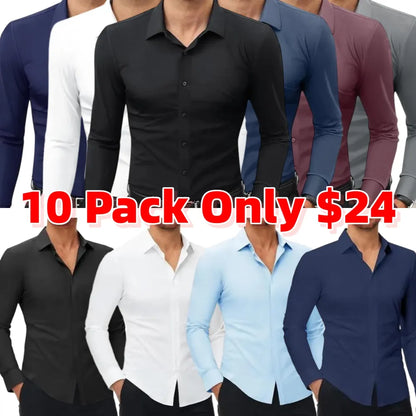 Men’s Slim Fit Stretch Dress Shirt – 16-Way Stretch, Wrinkle-Free