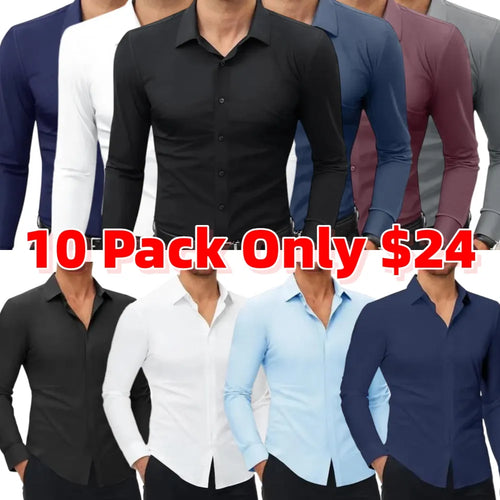 Men’s Slim Fit Stretch Dress Shirt – 16-Way Stretch, Wrinkle-Free