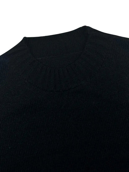 Striped Patchwork Print Batwing Sleeve Split Hem Sweater