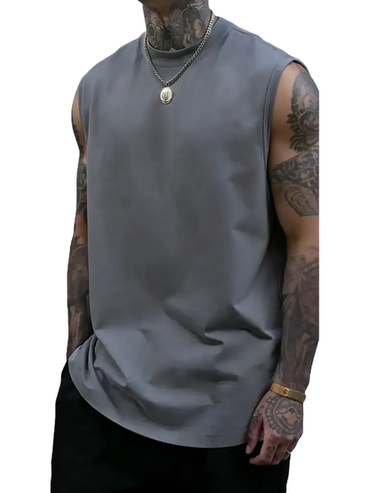 Men's Solid Color Round Neck Tank Top