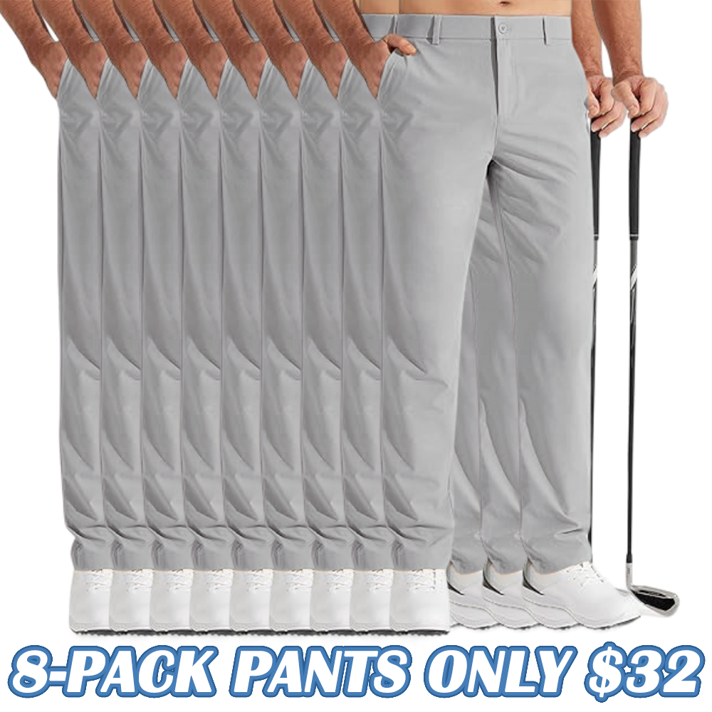 Men's Stretch Gurkha Pants Slim Fit Dress Pants