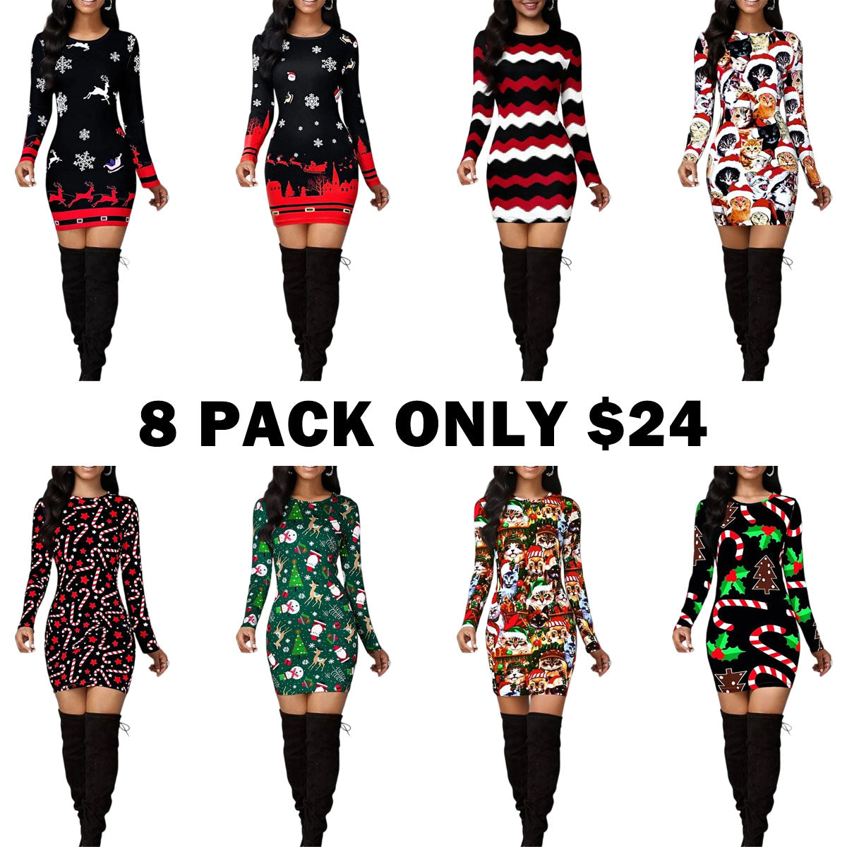 Women's Vintage Geometric Print Casual Long Sleeve Dress
