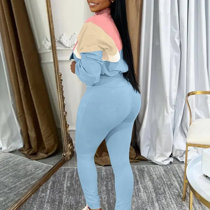 2-piece Colorblock Tracksuit Sets