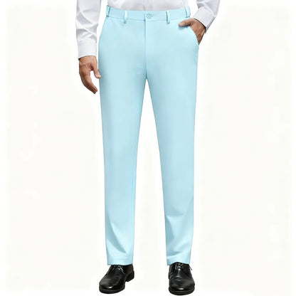 Men's Stretch Dress Pants No Iron Golf Pants Expandable Waist Flat Front Business Casual Pants