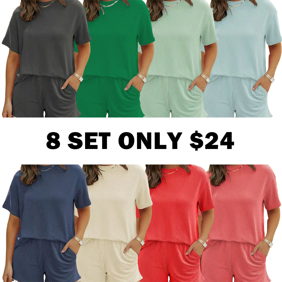 Women’s Textured Ribbed Two-Piece Set