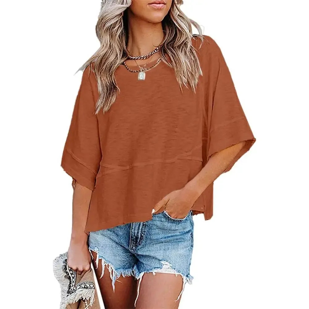 Women's Casual Batwing Half Sleeve T-Shirts
