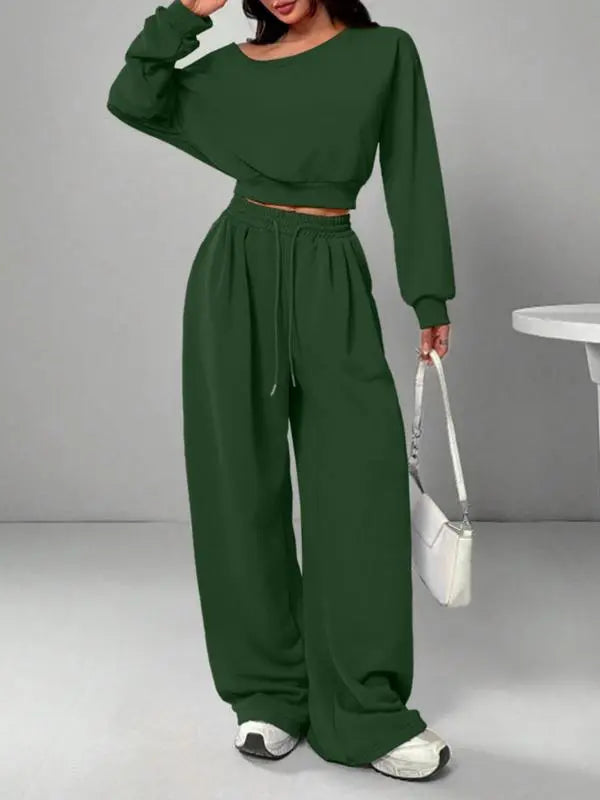 Women's Casual Solid Color Hoodie Set