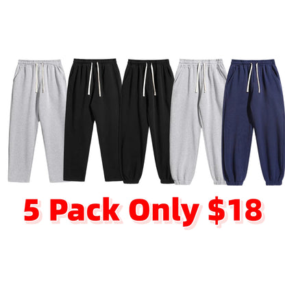 Men's Regular Fit Solid Drawstring Waist Sweatpants