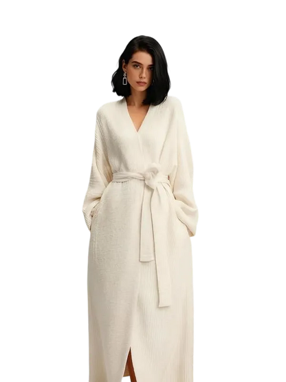 Women's double-sided plush bathrobe