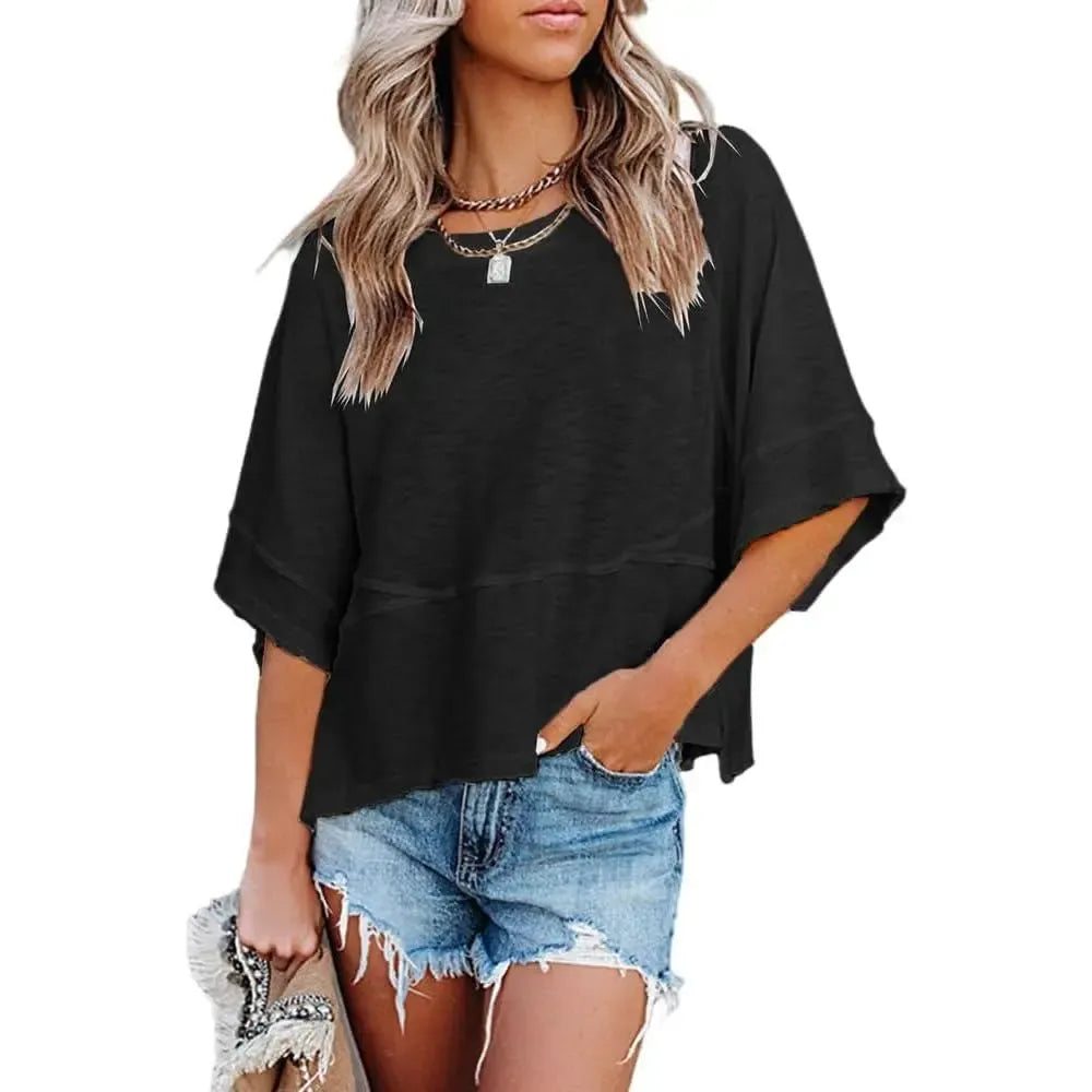 Women's Casual Batwing Half Sleeve T-Shirts